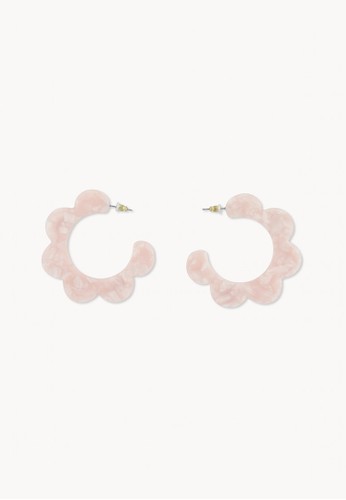 Jual Pomelo Marble Texture Floral Shaped Earrings Pink Original Zalora Indonesia