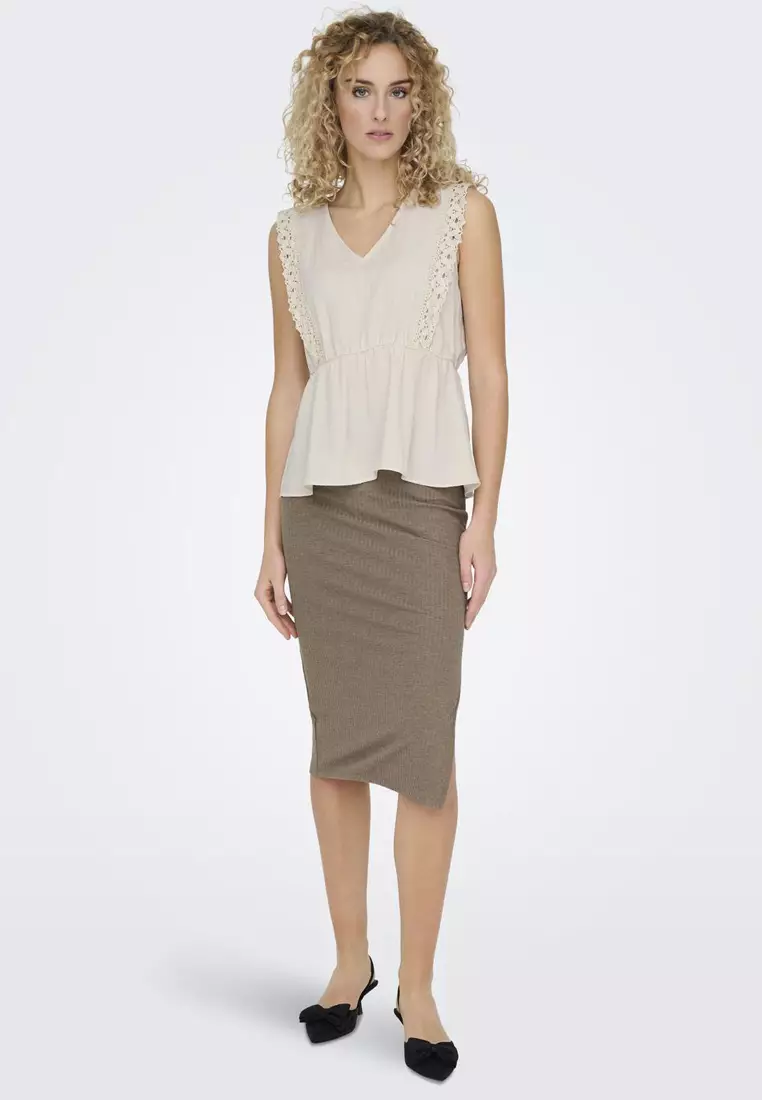Buy JACQUELINE DE YONG Sleeveless Lace Peplum Top 2025