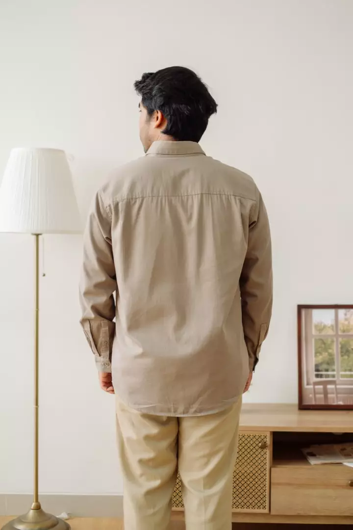 DILAN Menswear Sage - Baju Koko Pria Lengan Panjang - Bahan Premium Cotton Blend