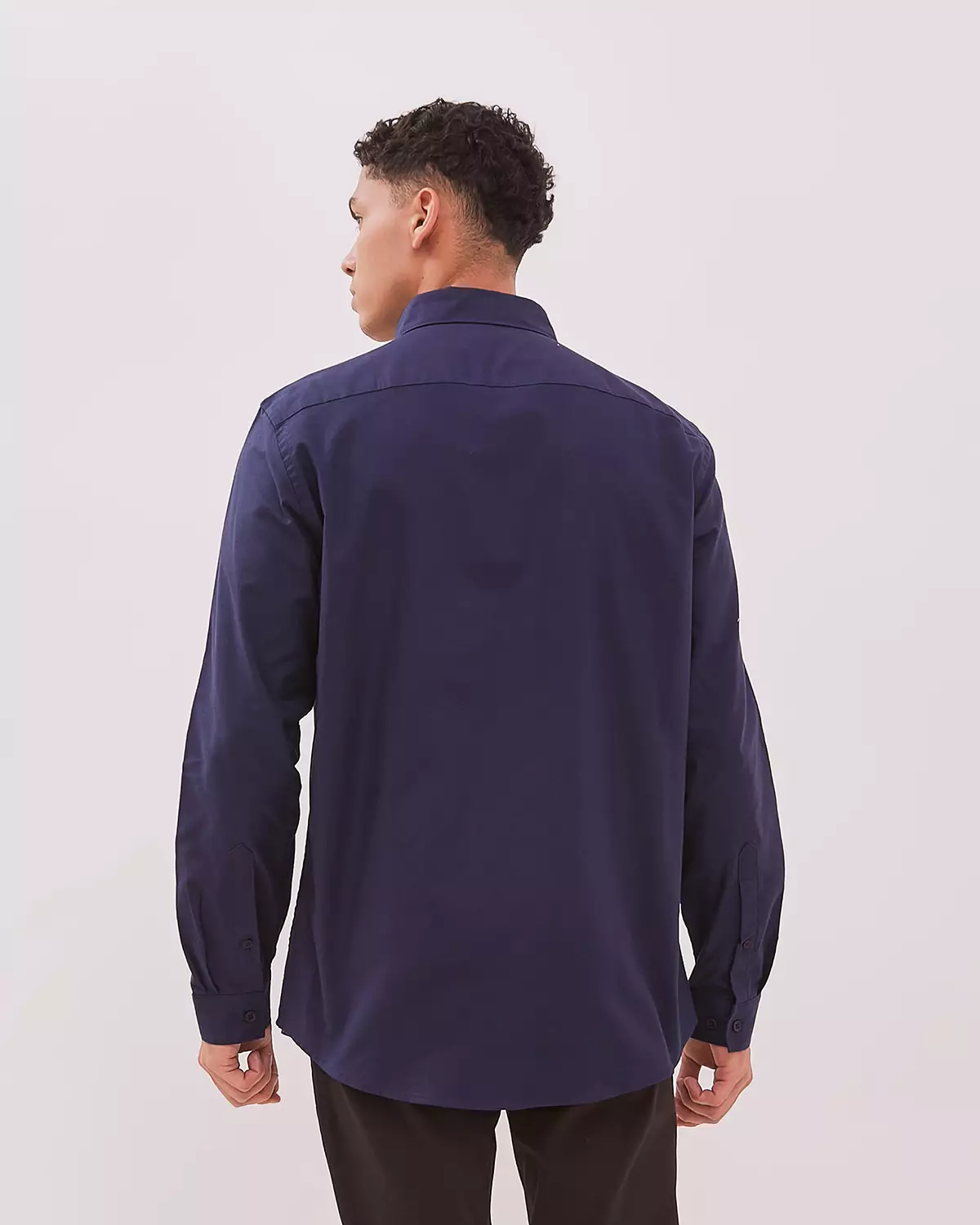 MEN'S NAVY BLUE LONG SLEEVE SHIRT