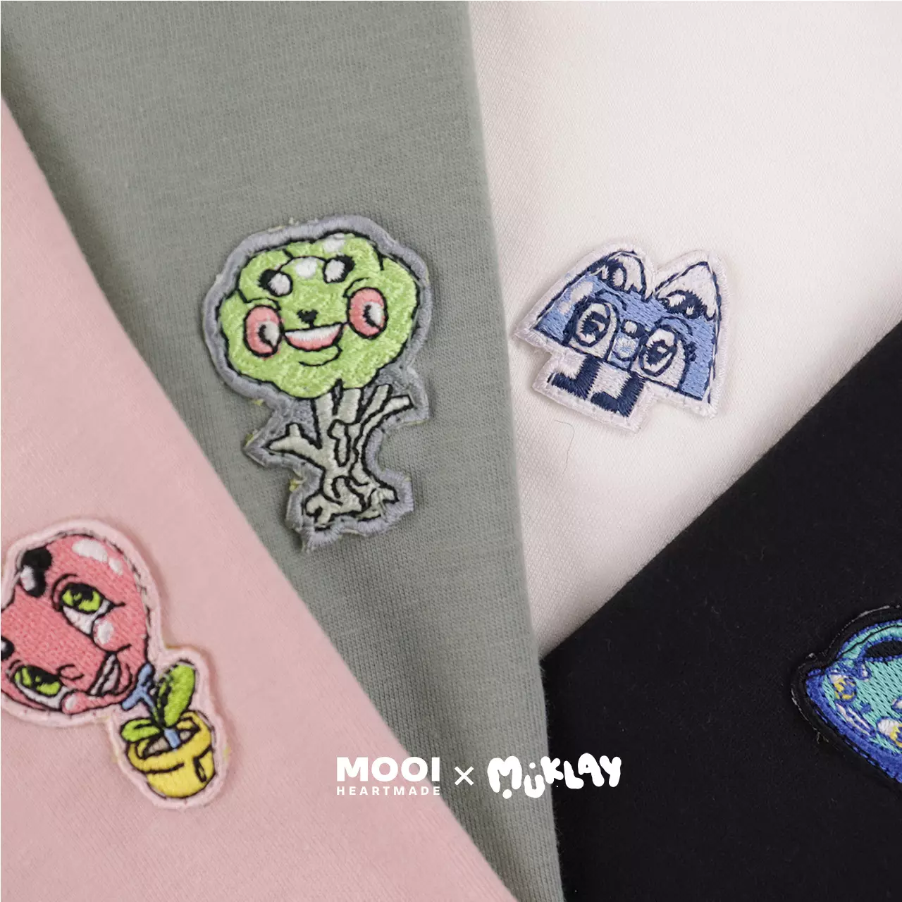 Mooi X Muklay Kaos Anak Unisex T-Shirt Basic Kids - Light Grey