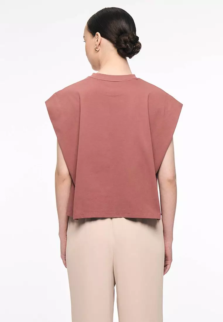 Women's Gathered Hem Crew Neck Top