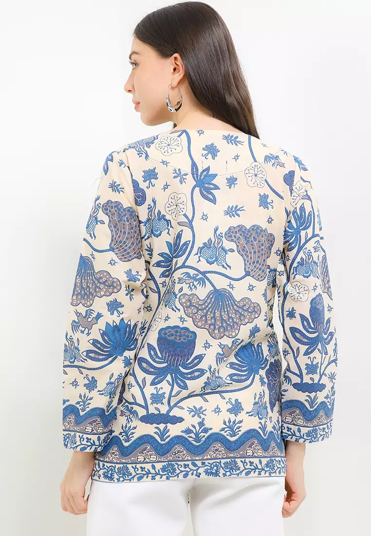 Burgundy Bunga Blouse Batik