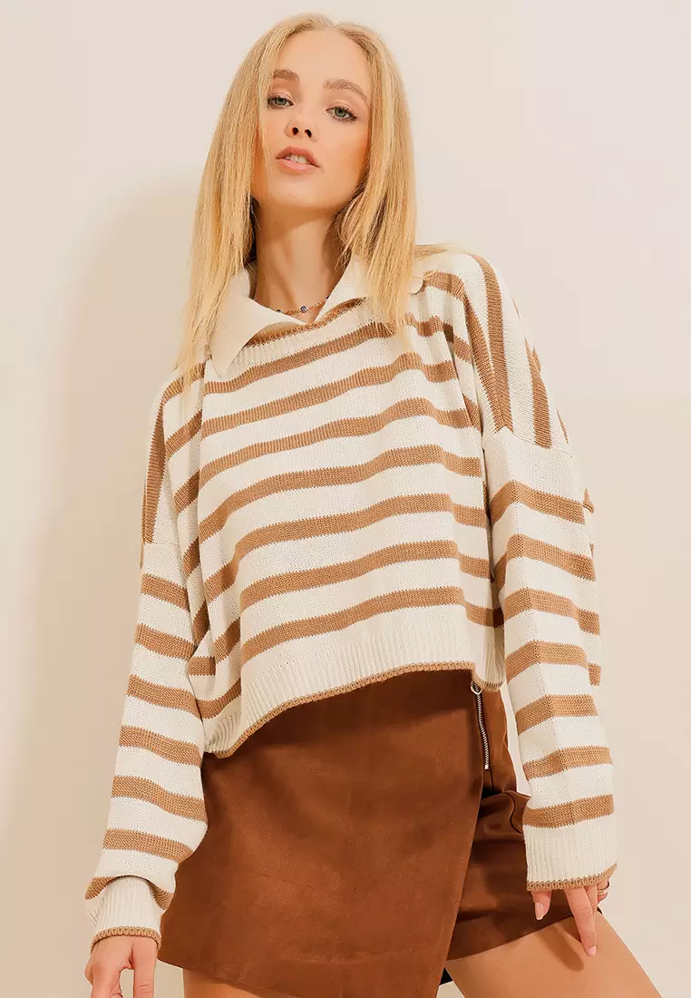 Striped Crop Sweater