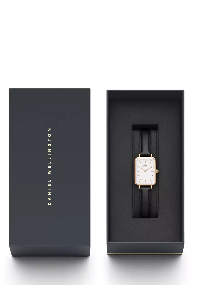 Quadro Sheffield 20x26mm Rose Gold Watch White dial Leather strap Rose Gold Female watch Ladies watch Watch for women DW