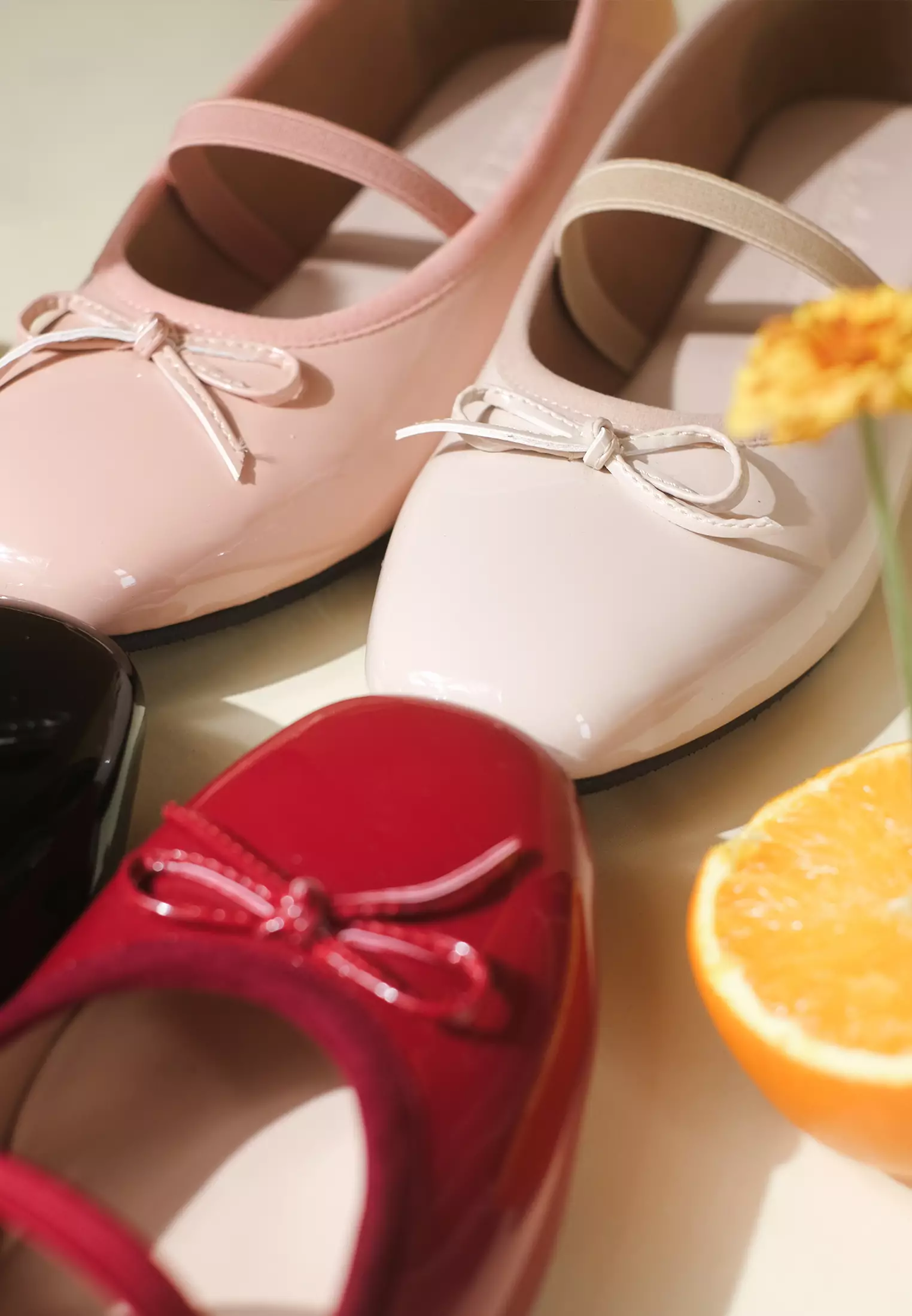 Poppy Ballerina Flat Shoes Square Toe with Bow