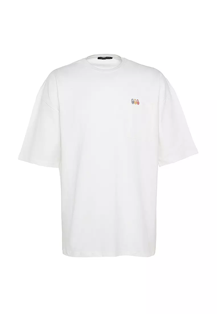 Oversize Embroidery Pocket T-Shirt