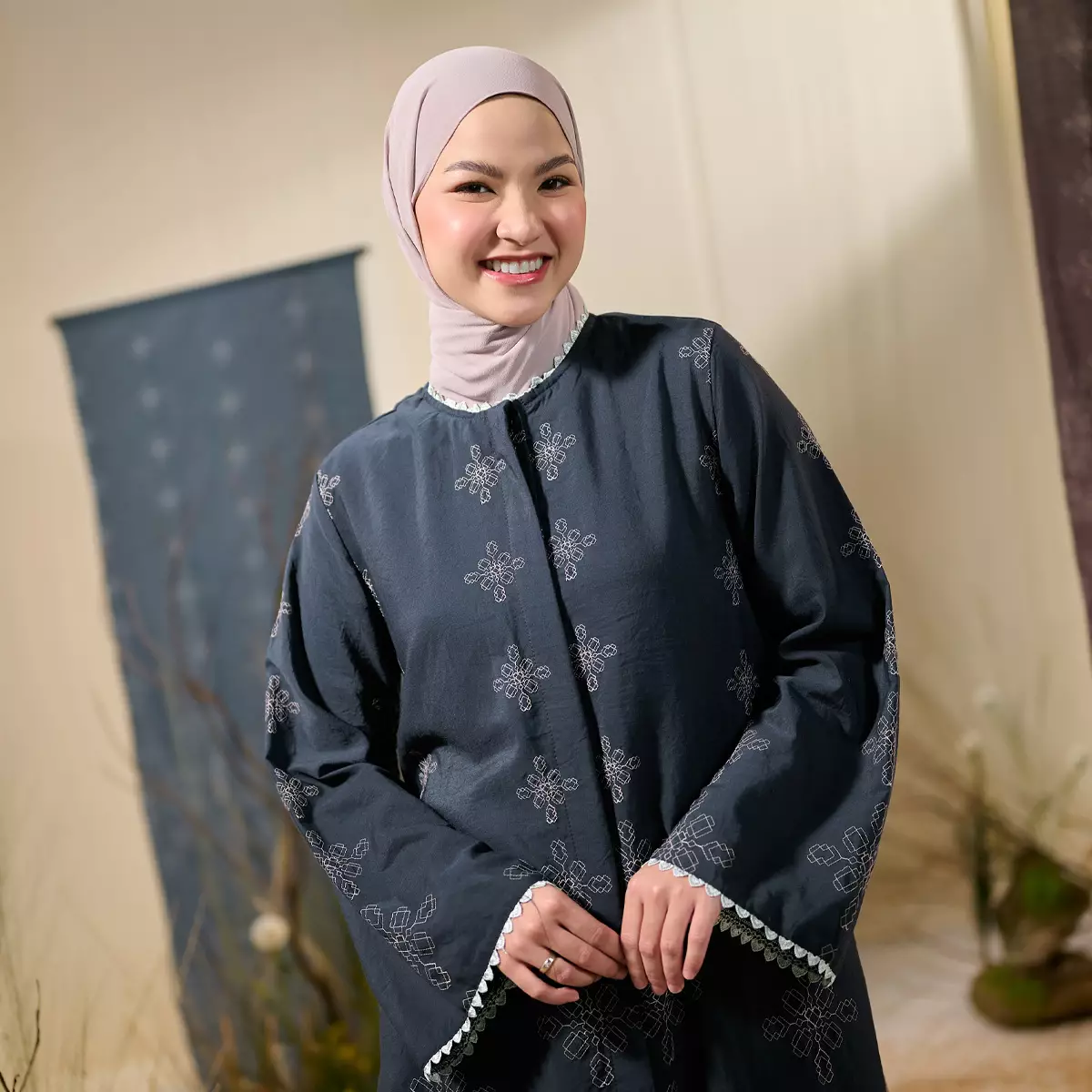 [Raya Collection] ZM Zaskia Mecca - Bayura Deep Navy | Gamis Wanita | Jejak Teduh Ruma | Koleksi Ramadhan Series