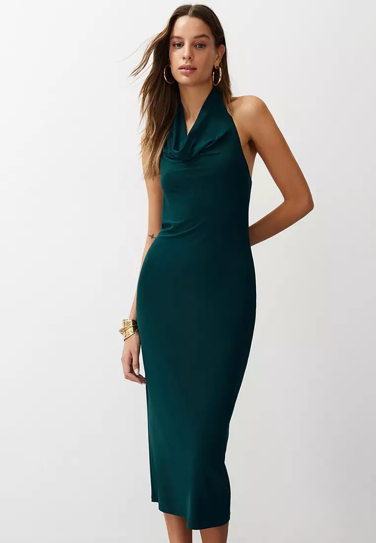 Fitted halter dress hotsell