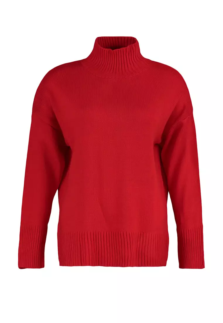 Plus Size Turtleneck Off Shoulder Knitwear Sweater
