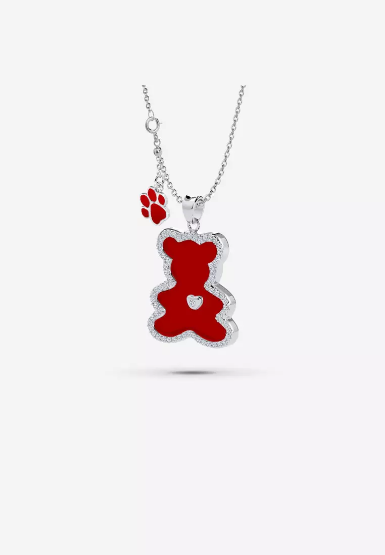 Vinstella Luvis Bear – Red Onyx with Quartz Diamond