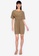 ZALORA BASICS brown Short Sleeve Dress with Drawstring 5C291AA5FB9CE8GS_4