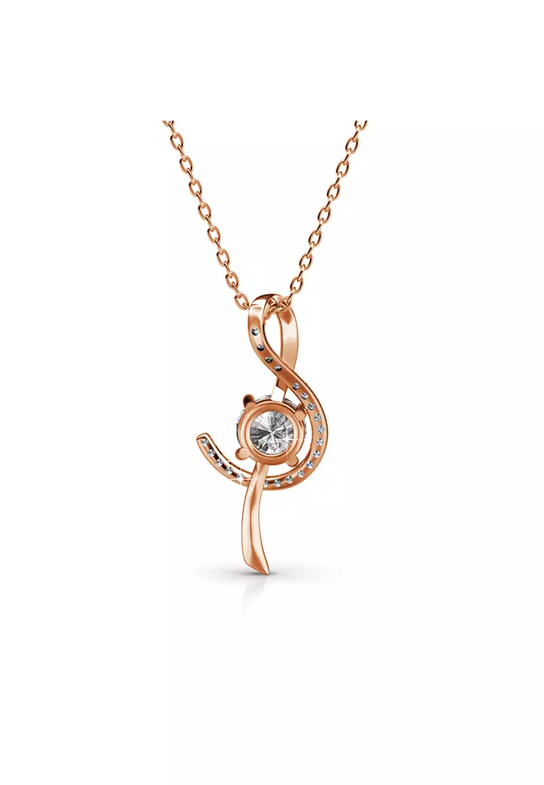 Her Jewellery Musical Pendant (Rose Gold) - Luxury Crystal Embellishments plated with 18K Gold