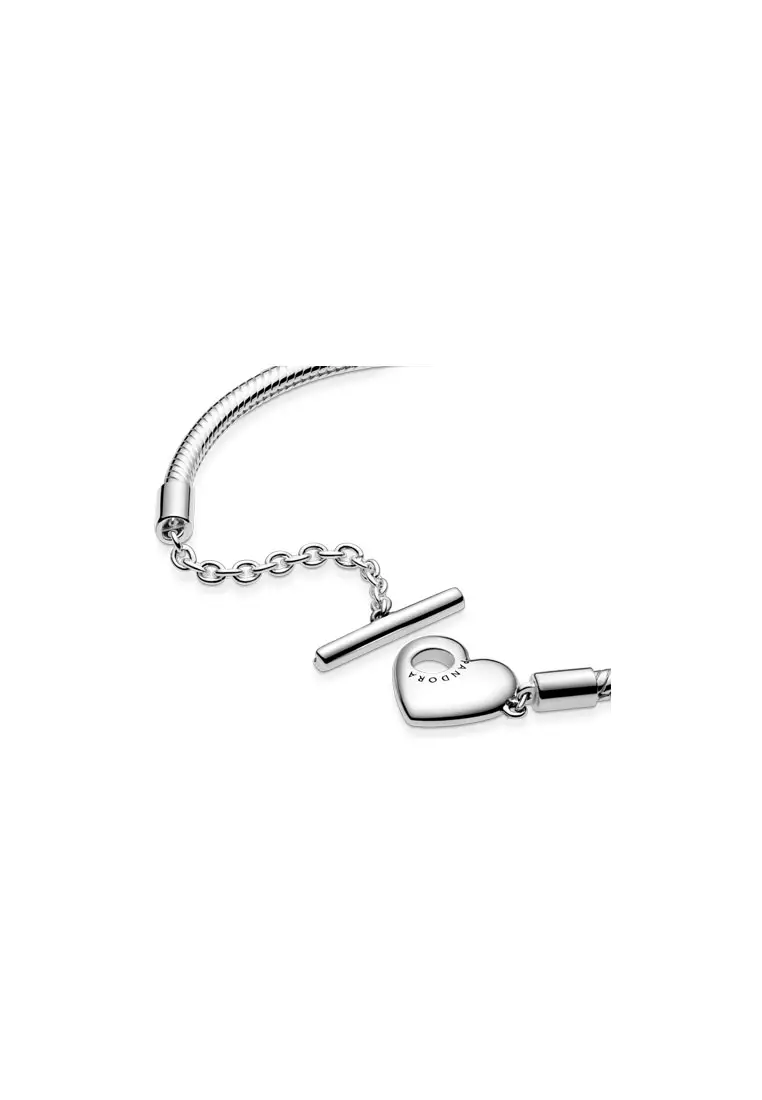 Buy PANDORA Pandora Moments Heart TBar Snake Chain Bracelet Online