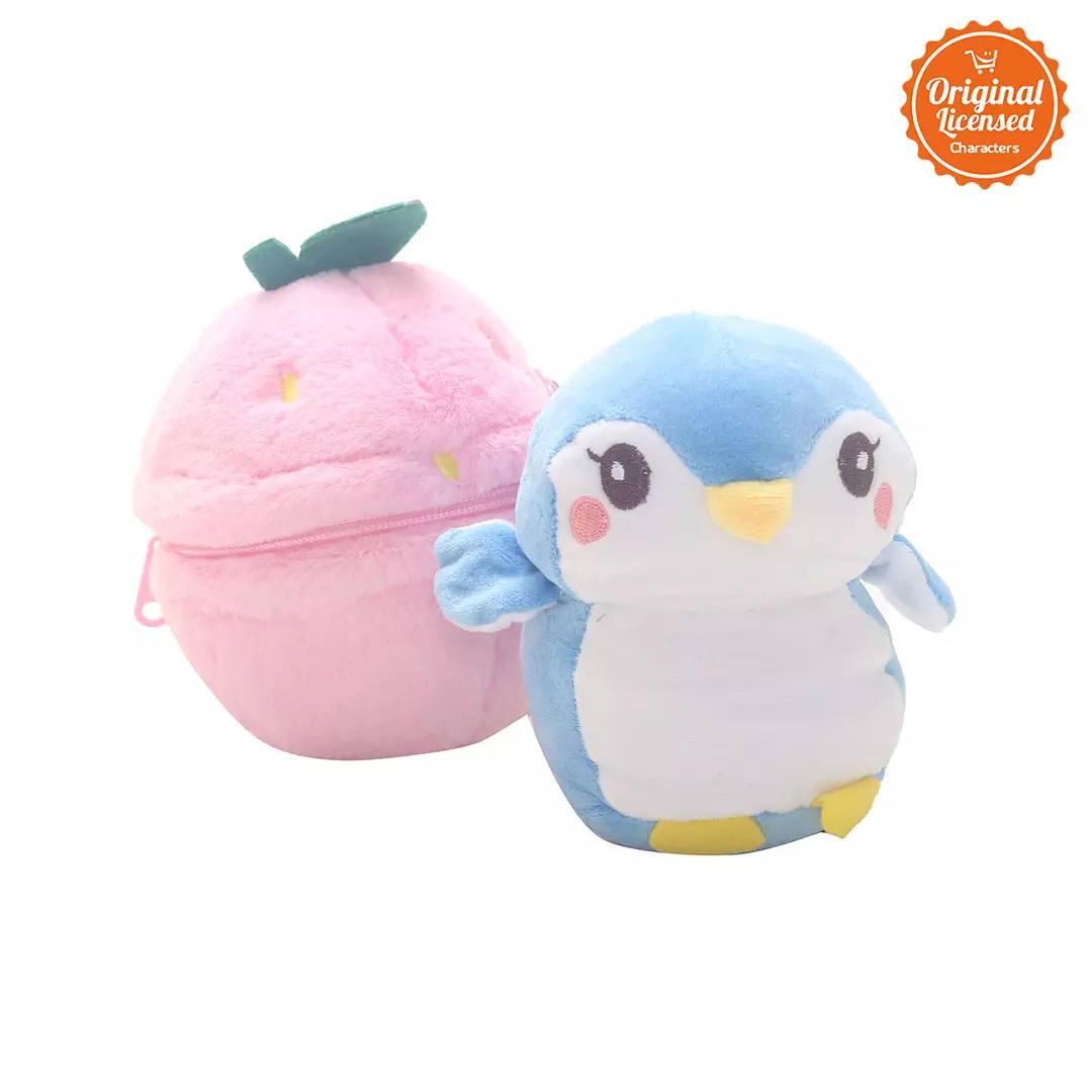 Boneka Resleting Pinguin Strawberry Pink 12 cm