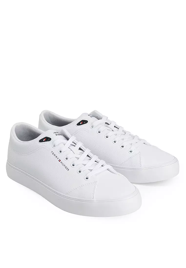 Lace-Up Trainers With Leather - Tommy Mainline
