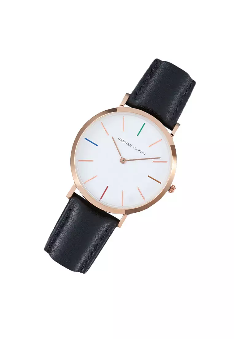 Buy HANNAH MARTIN Hue Black 36 Women Leather Wrist Watch 2025