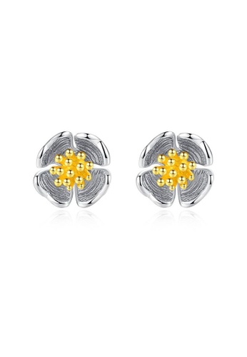 Rouse silver S925 Bright Floral Stud Earrings BFED9AC3E6AE7BGS_1