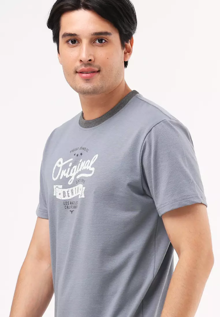 Round Neck Finelines Short Sleeve T-Shirt