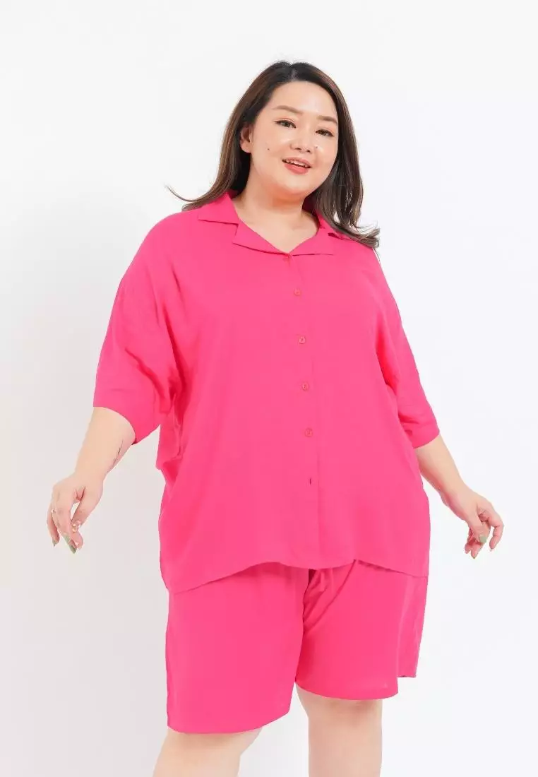 Plus Size Set Sans Lucia Fuschia Pink