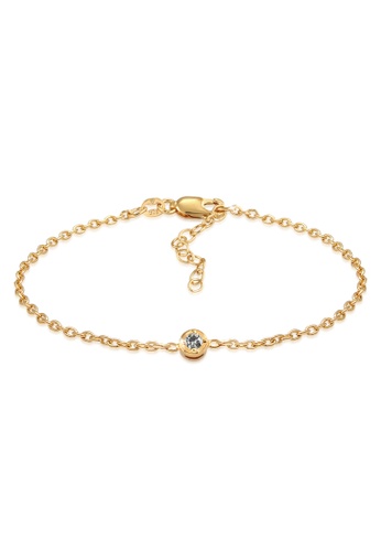 Elli Jewelry gold Bracelet Solitaire Filigree Salt Pepper Diamond Adjustable Gold Plated 6E9A4AC1CD20BEGS_1