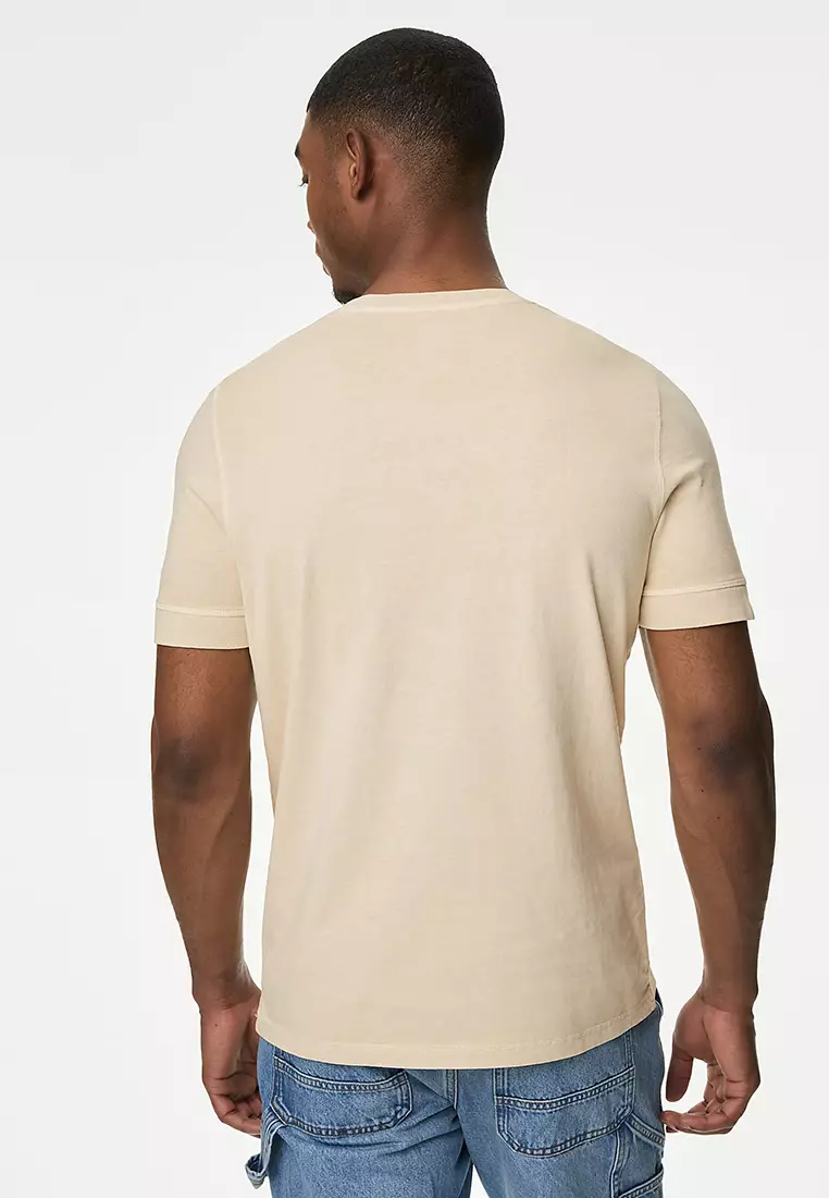 Pure Cotton Henley T-Shirt