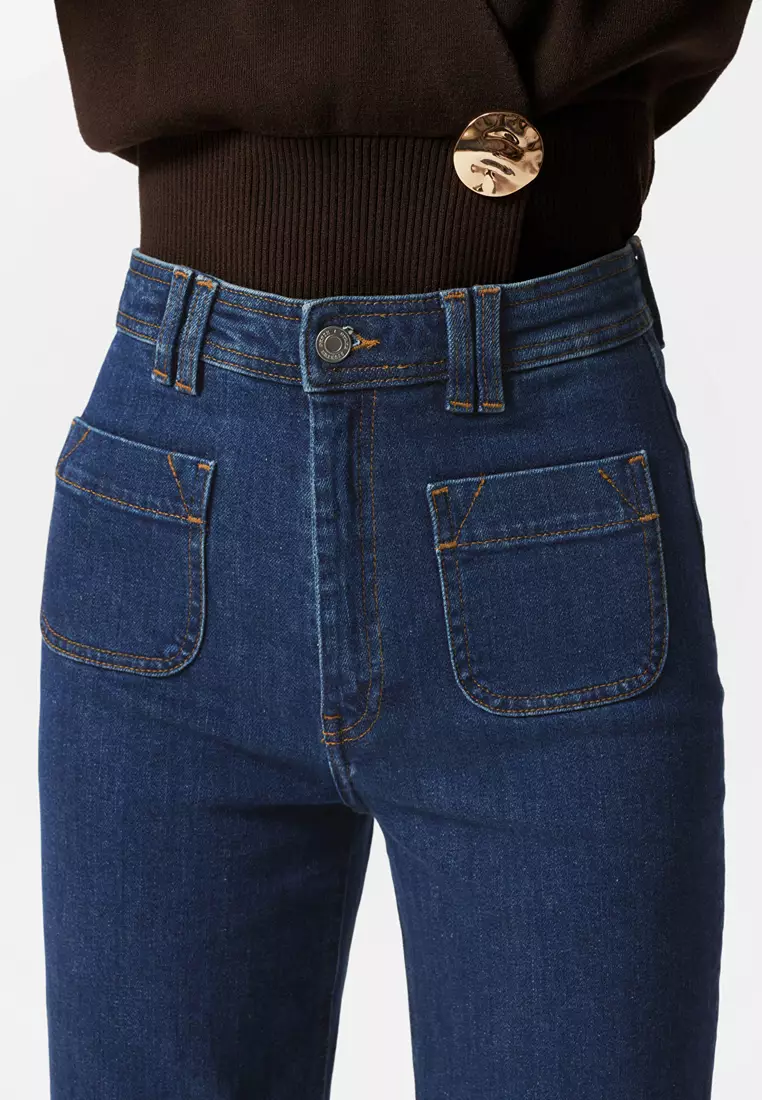 High-Waist Bootcut Jeans