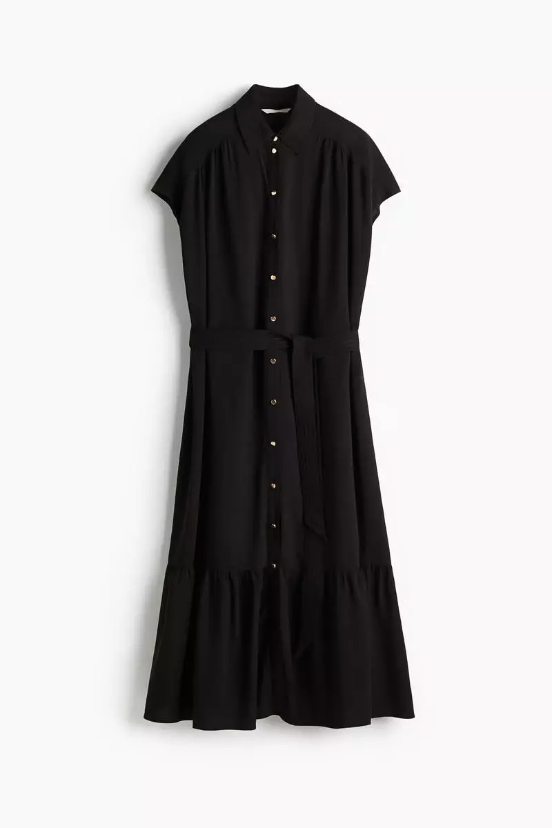 Tie-belt shirt dress
