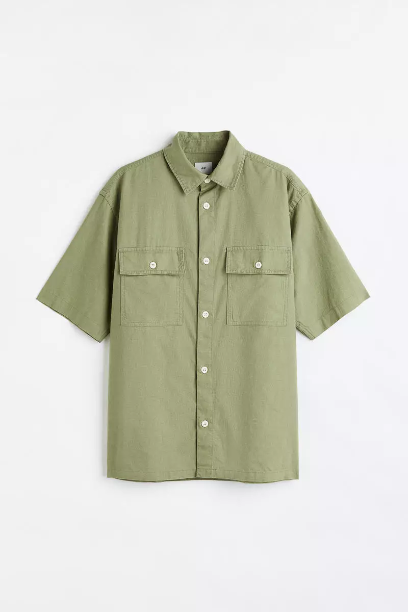 h&m short sleeve button up