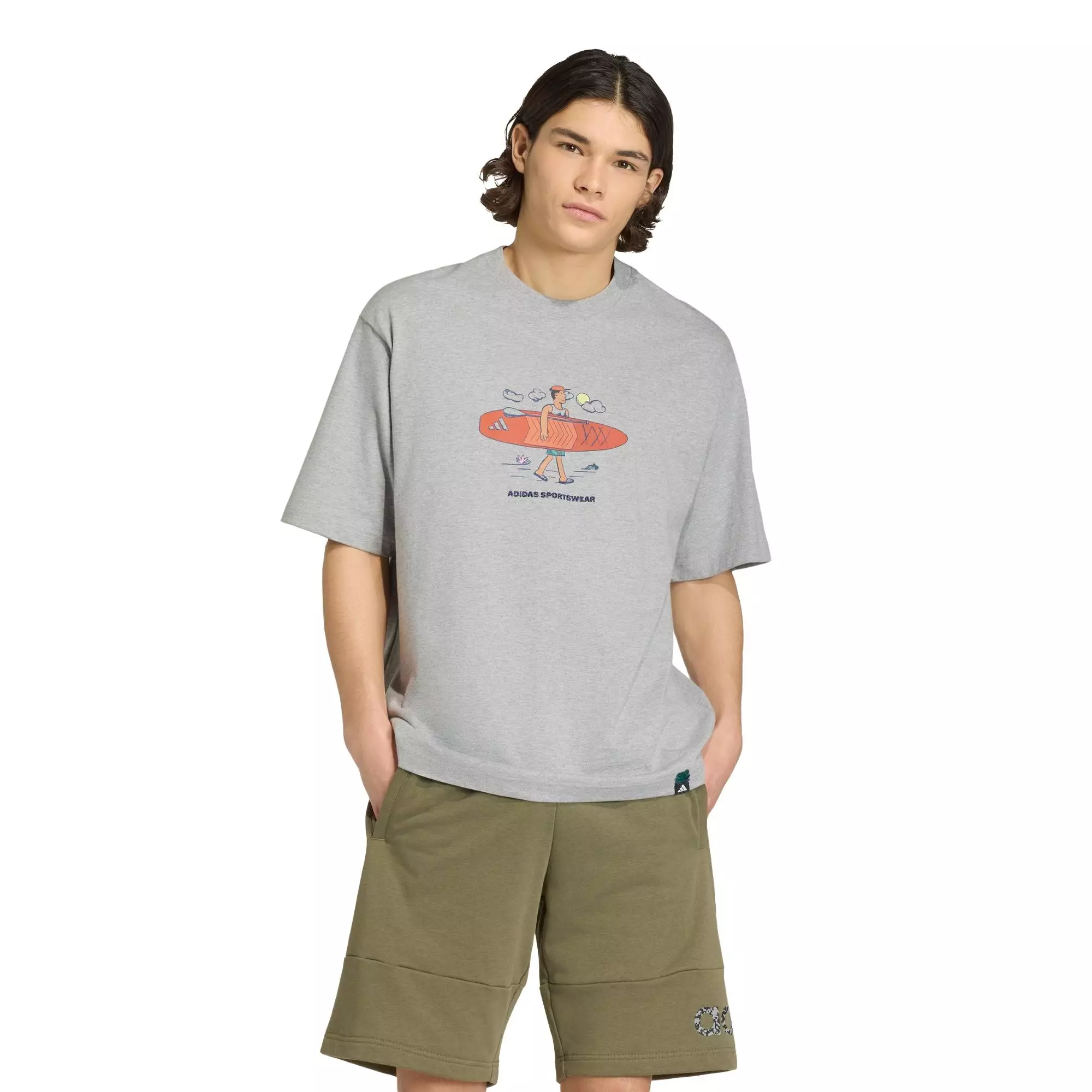 Lifestyle DOODLE STAND-UP PADDLE GRAPHIC T-SHIRT Men Grey KB4903