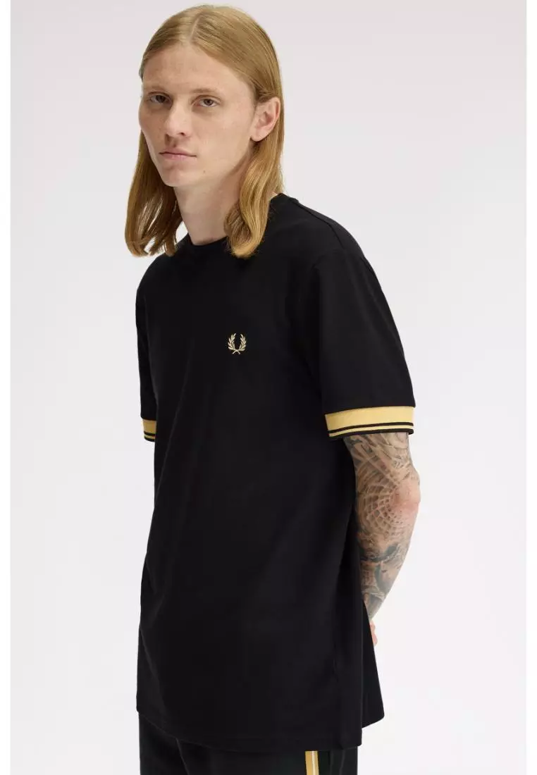 Buy Fred Perry Fred Perry M2396 Twin Tipped Cuff T-Shirt (Black