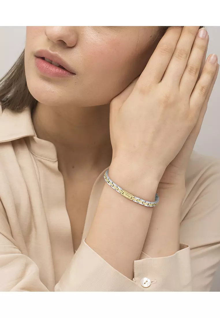 METROPOLE Unisex Bracelet STAINLESS STEEL & IONIC PLATED THIN GOLD STEEL Strap - Dial 2040558