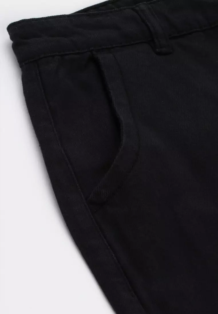 Black High Waist Cargo Pocket Pants