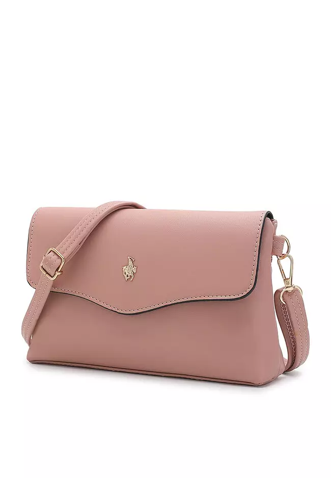 Faux Leather Sling Bag Crossbody Bag Pink