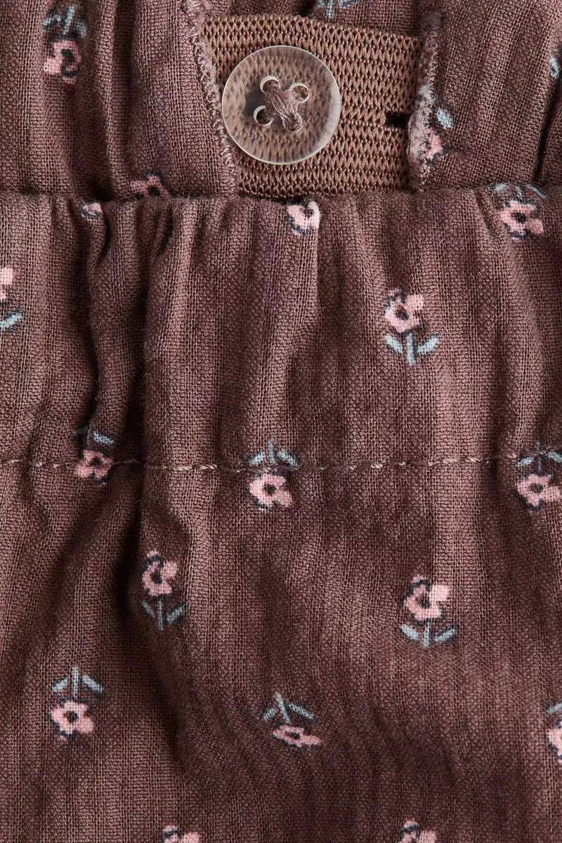 Frill-trimmed cotton trousers