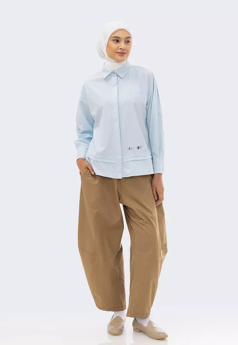 Ria Miranda Sky Blue Merlot Shirt