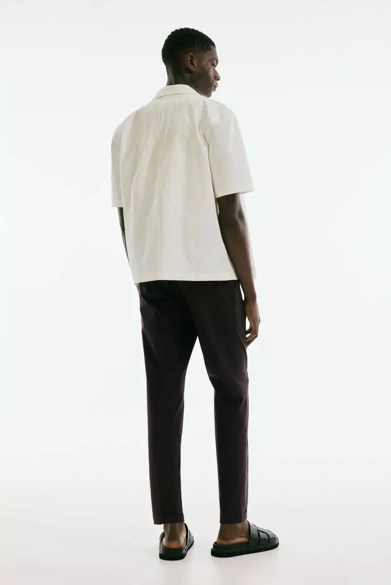 Regular Fit Cropped cotton trousers