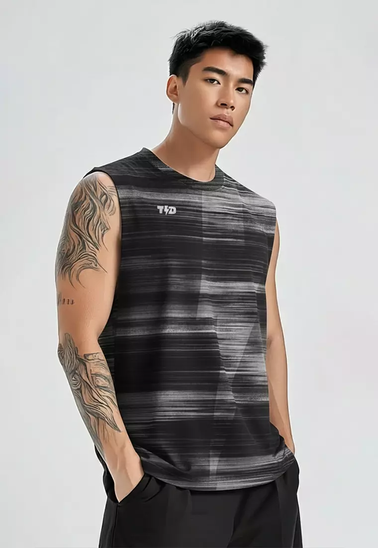 MSB04 Kaos Kutung Sleeveless Lari Running Kalcer Pria Superairdrylite "grunge lines"