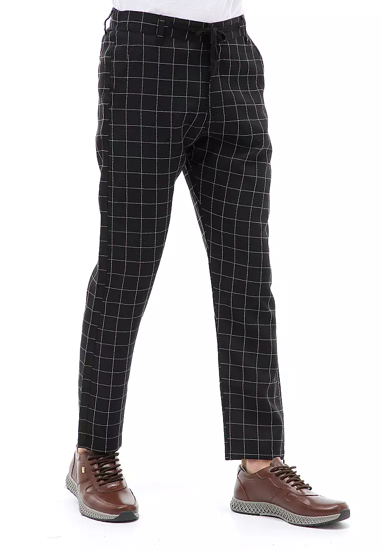 Locko Long Pants Formal Pria Celana Panjang Kerja Slim Fit Material Cotton ORIGINAL - Black