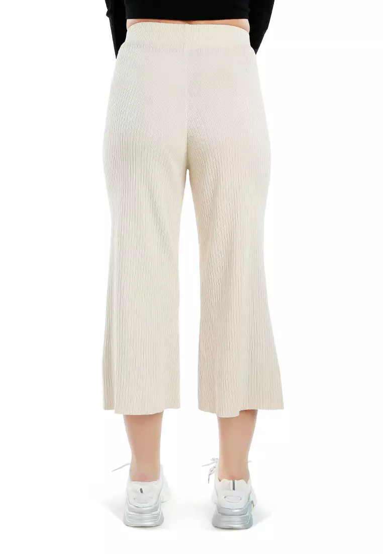 Celana Kaki Lebar Santai Warna Hitam