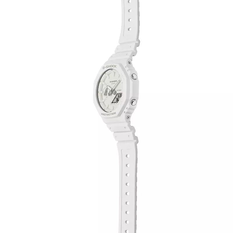 Jam Tangan Pria Casio G-Shock GA-2100-7A7DR GA2100 GA-2100 CasiOak Tone On Tone Series Analog Digital Dial White Resin Band