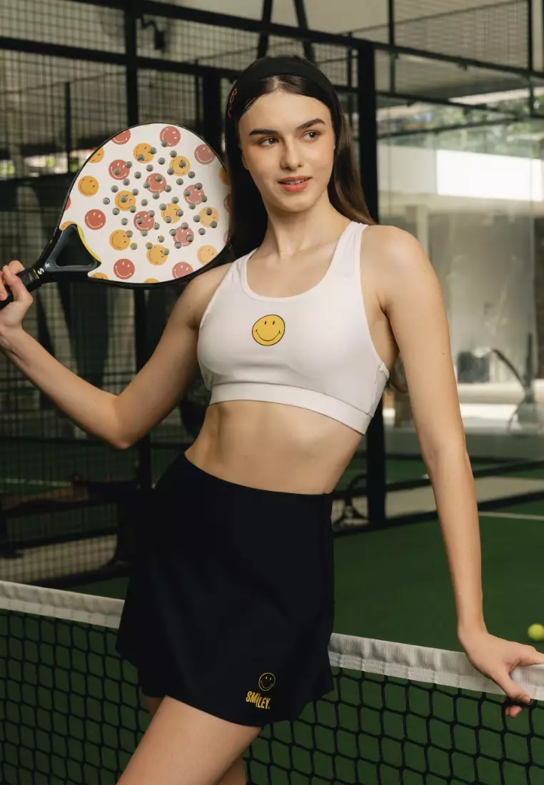 Active Smiley Sport Bra - Pearl