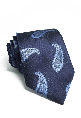 Splice Cufflinks blue Mahal Series Blue Paisley Design Navy Blue Polyester Tie SP744AC86ILPSG_1
