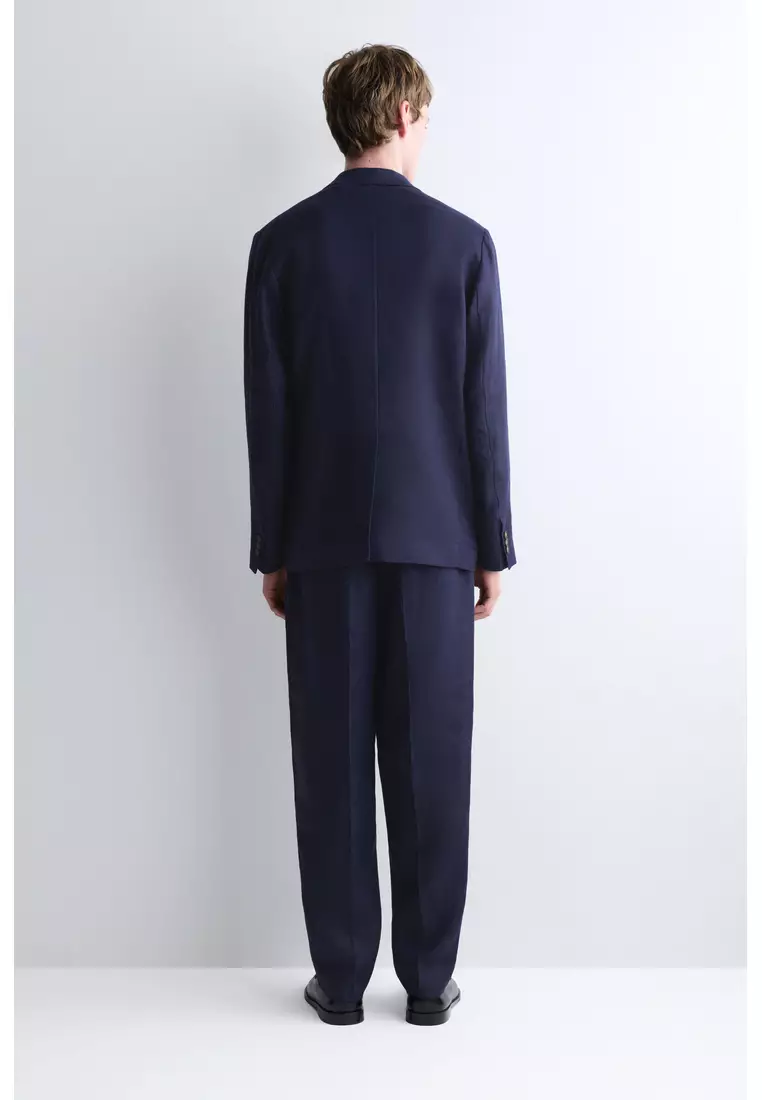 RELAXED LINEN TAPERED TROUSERS