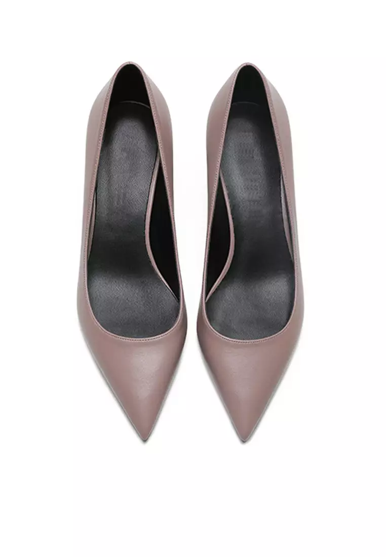 5CM Uniform Pointed Mid Heel Shoes HZL151