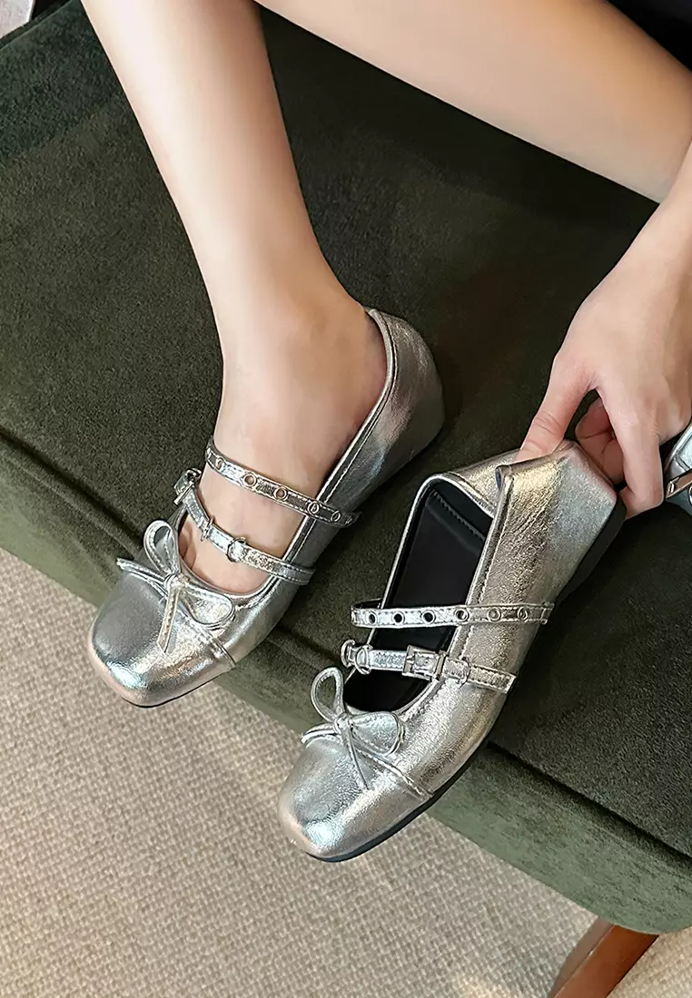 Bowknot Elevated Heel Mary Jane Shoes WW619-2