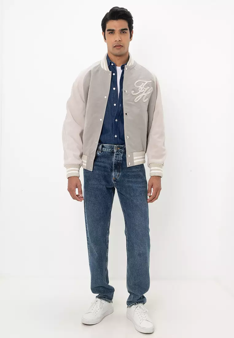 Suede Varsity Bomber Jacket - Tommy Mainline