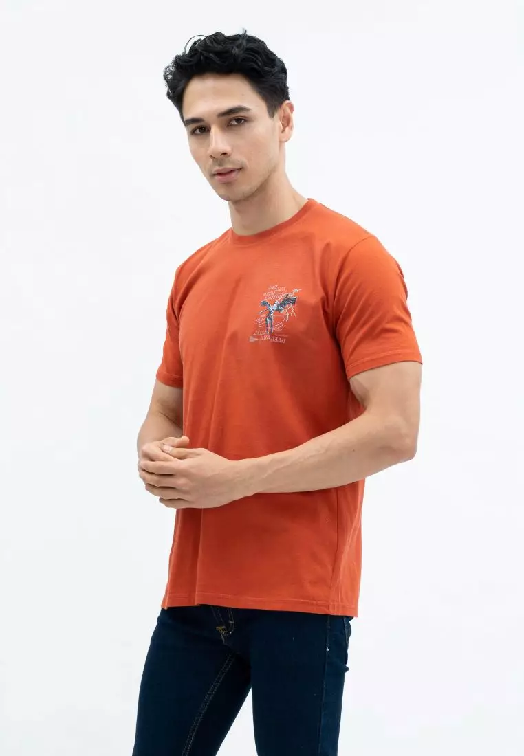 Houseofcuff T-shirt Kaos Motif Never Have Pendek Terracotta Size S-4XL