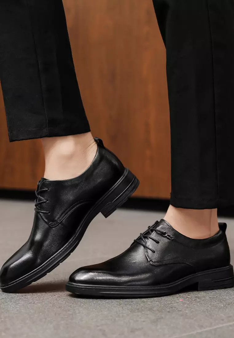 Business Grain Leather Derby Shoes MK8348-1