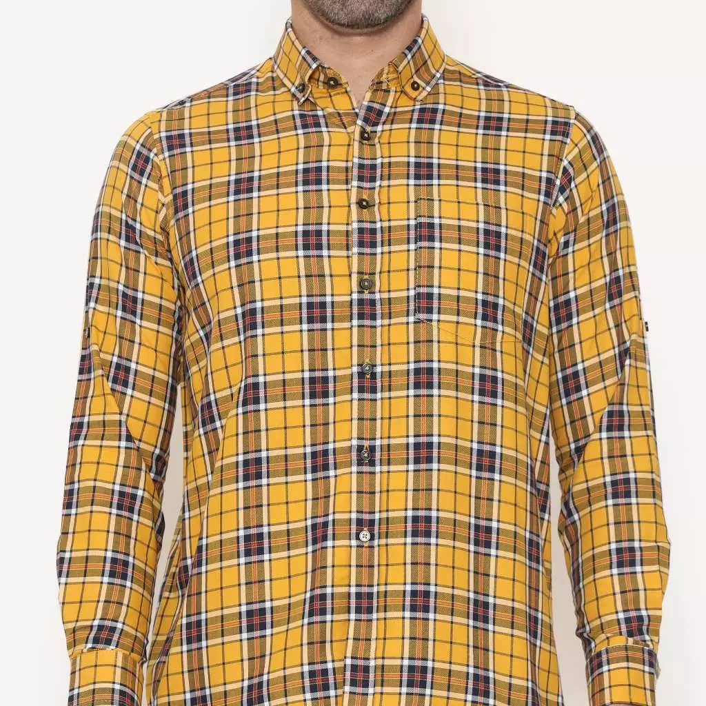 Schoeller Kemeja Pria Lengan Panjang Motif Kotak-Kotak – Elliot